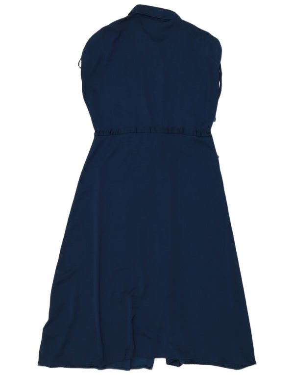 Rochie cămașă cu mâneci scurte pentru femei Dkny US 10 Poliester mare bleumarin