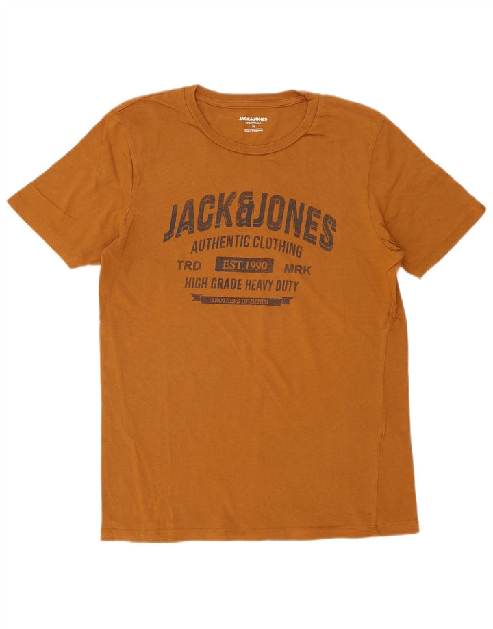 Tricou grafic Jack & Jones pentru bărbați Top din bumbac maro mediu