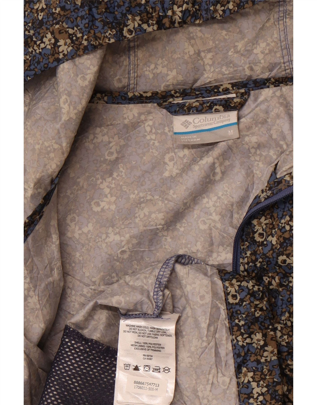 COLUMBIA Jachetă de ploaie cu glugă pentru femei UK 14 Medium Multicolor Floral