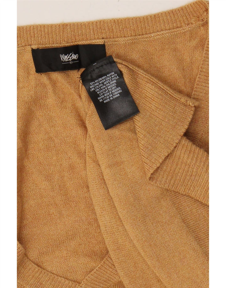 MOSSIMO Womens V-Neck Jumper Sweater UK 16 Large Brown Nylon Vintage Mossimo and Second-Hand Mossimo from Messina Hembry 