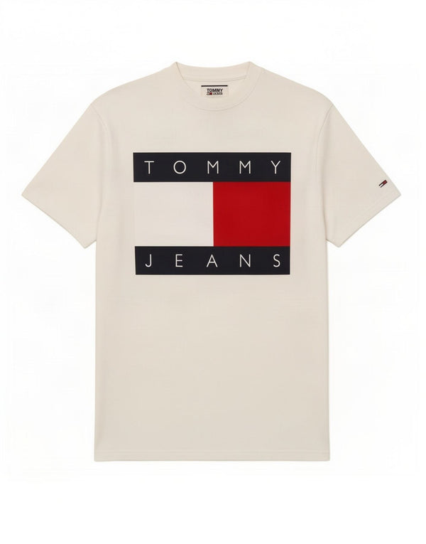 Tommy Hilfiger Mens Graphic T-Shirt Top Small White Cotton