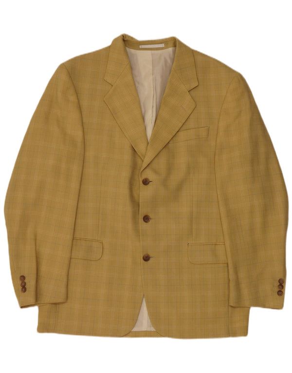 Vestra pentru bărbați Blazer Jacket cu 3 nasturi UK 38 Medium Yellow Check
