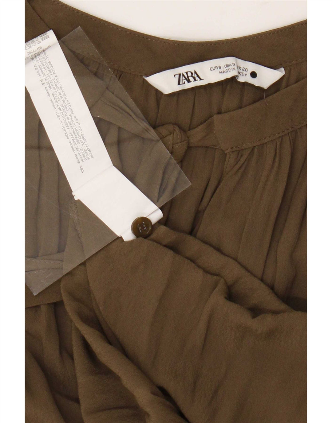 Bluză supradimensionată pentru femei Zara UK 10 Small Green Viscose