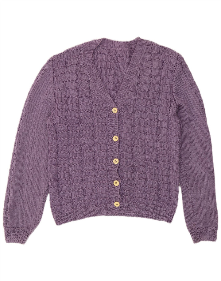 Pulover Cardigan Vintage pentru Damă UK 14 Violet Mediu