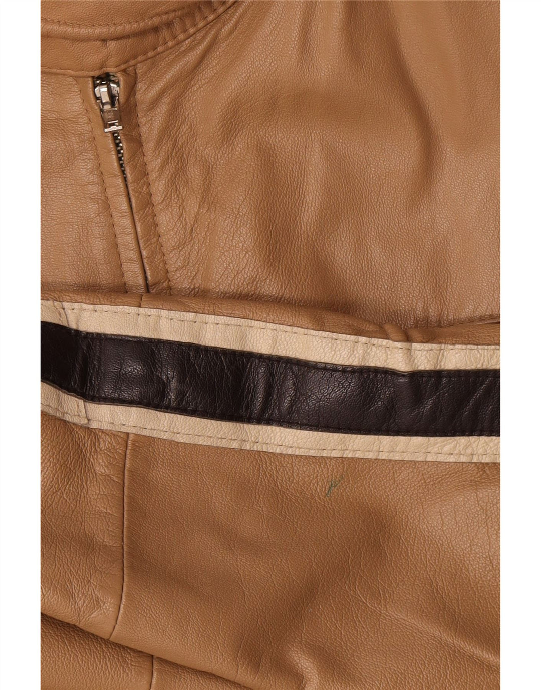 Geacă de piele vintage pentru bărbați IT 54 XL din piele bej color bloc