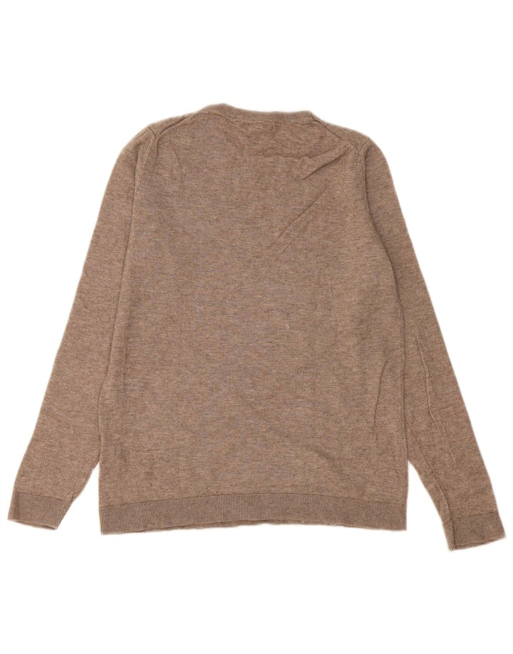 Pulover pentru damă Massimo Dutti cu gât crew pulover UK 10 mic bej lână