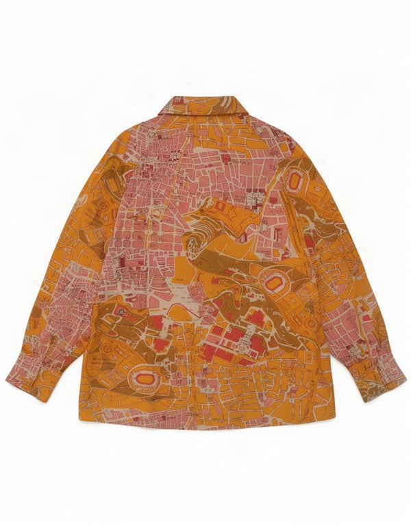 Bluză cu cămașă cu grafică vintage pentru femei UK 16 mare, multicoloră, geometrică