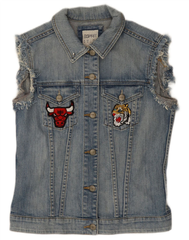 Gilet ESPRIT pentru femei Chicago Bulls Graphic Denim UK 12, bumbac albastru mediu