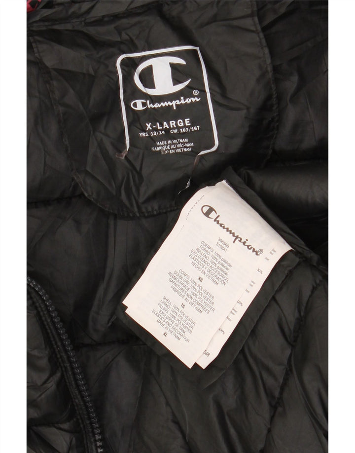 Jachetă căptușită cu glugă Champion fete 13-14 ani XL poliester negru
