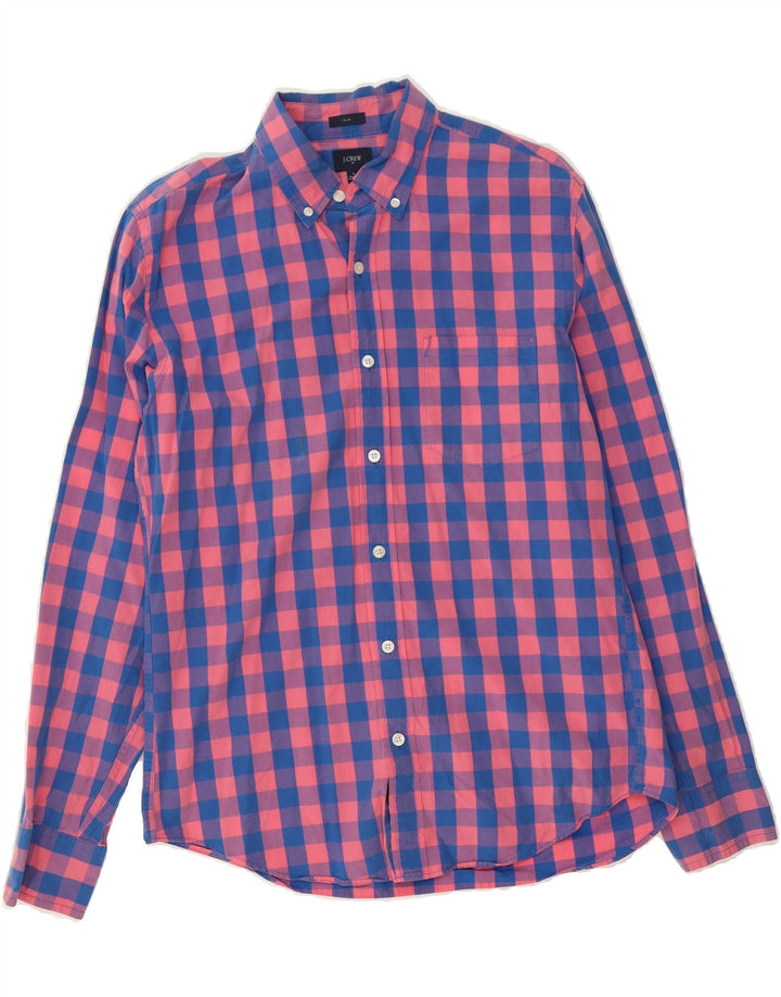 J. CREW Mens Slim Shirt Medium Pink Check Vintage J. Crew and Second-Hand J. Crew from Messina Hembry 