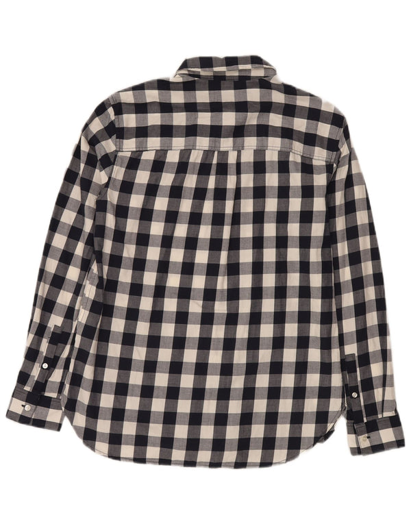 Cămașă de flanel Jack Wills pentru femei Boyfriend Fit UK 10 Bumbac negru mic