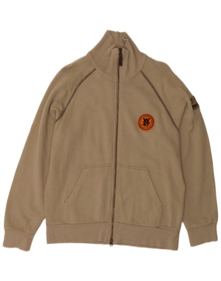 WRANGLER Mens Tracksuit Top Jacket XL Beige Cotton