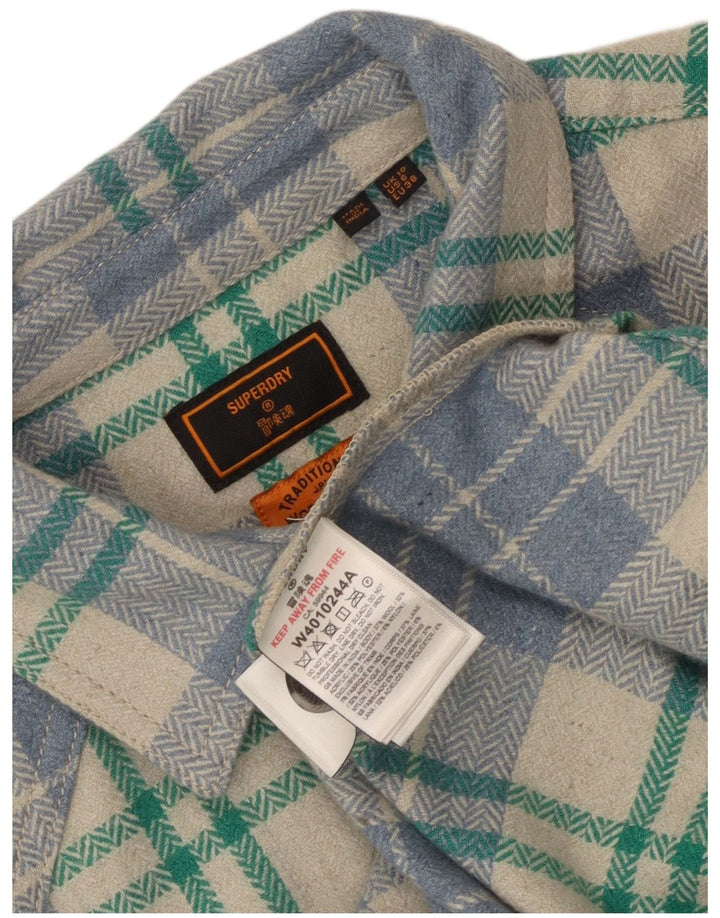 Cămașă de flanel supradimensionată pentru femei Superdry UK 10, cu carouri mici, multicolore