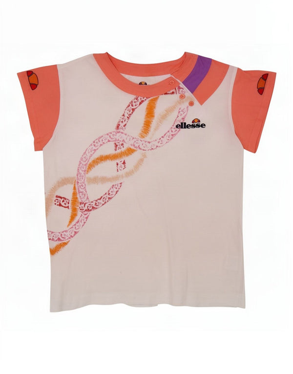 Tricou cu grafic pentru femei Ellesse Top IT 44 Medium White Colorblock Bumbac