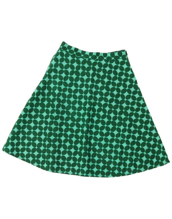 Fustă A-Line Vintage pentru femei W28 Medium Green Geometric