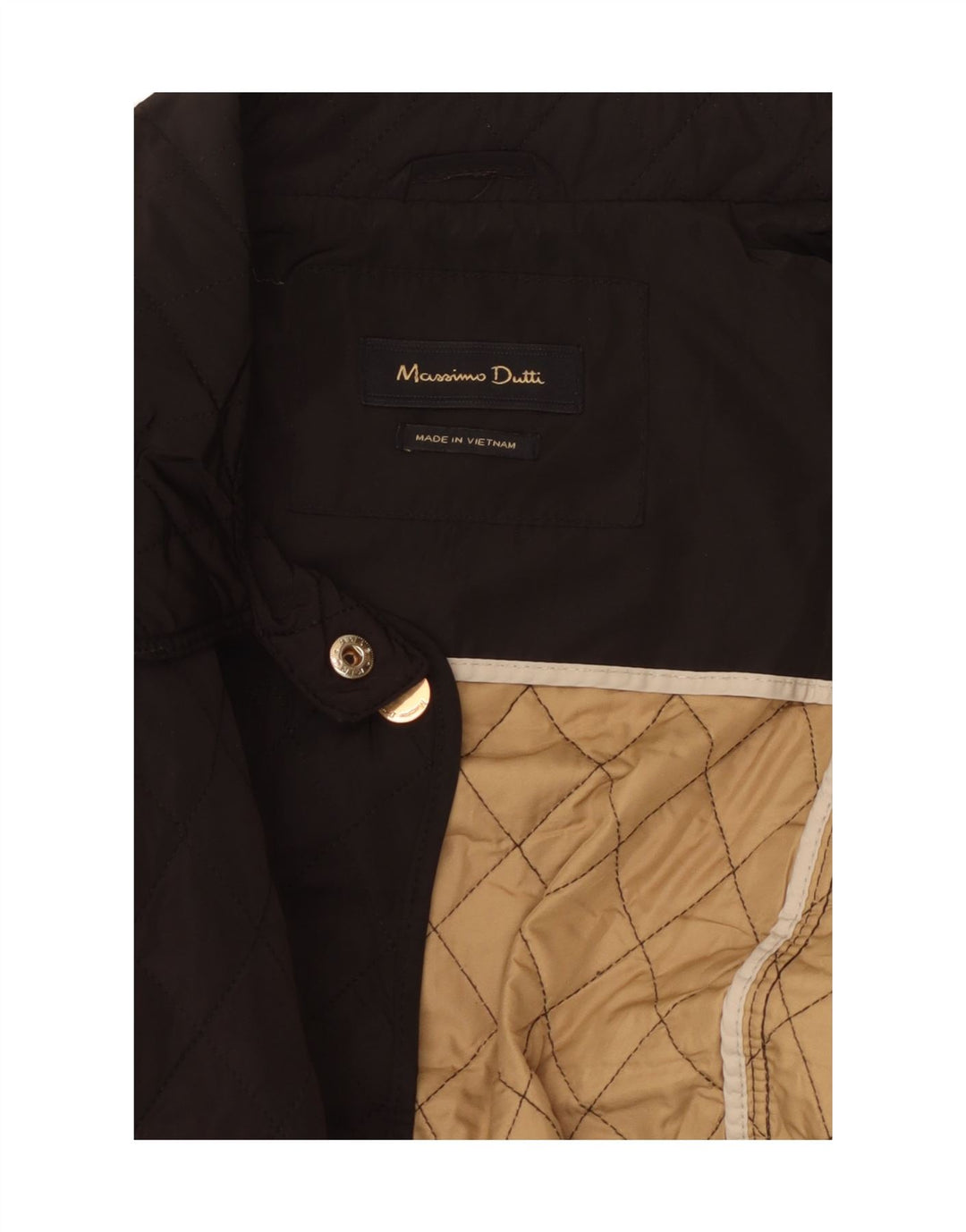 MASSIMO DUTTI Womens Quilted Jacket UK 14 Medium Brown