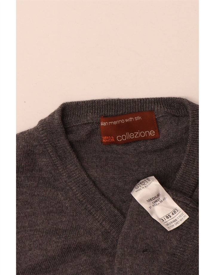 Marks & Spencer Vest pentru bărbați Tank Top Lână Merinos Gri mediu