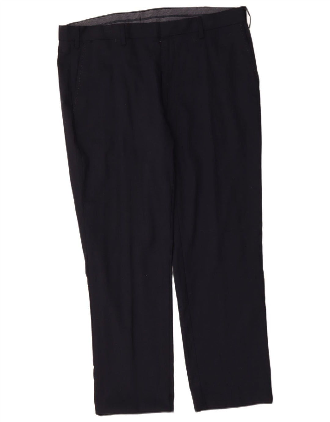 Pantaloni de costum pentru bărbați Marks & Spencer, cu tăiere obișnuită, L38 L29 Lână bleumarin