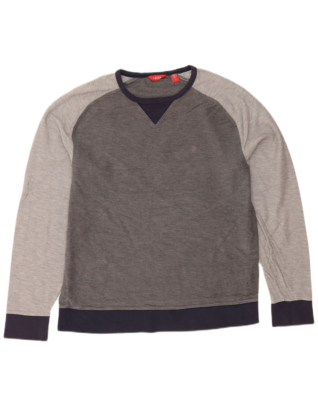 Pulover IZOD pentru bărbați, bumbac color bloc, gri mediu