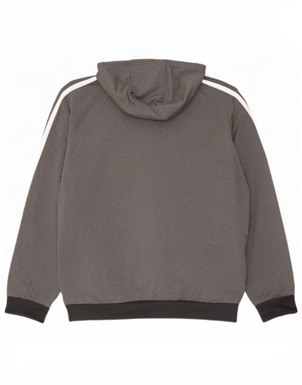 Pulover Adidas pentru bărbați, cu fermoar, UK 46/48 XL, poliester color bloc de culoare gri