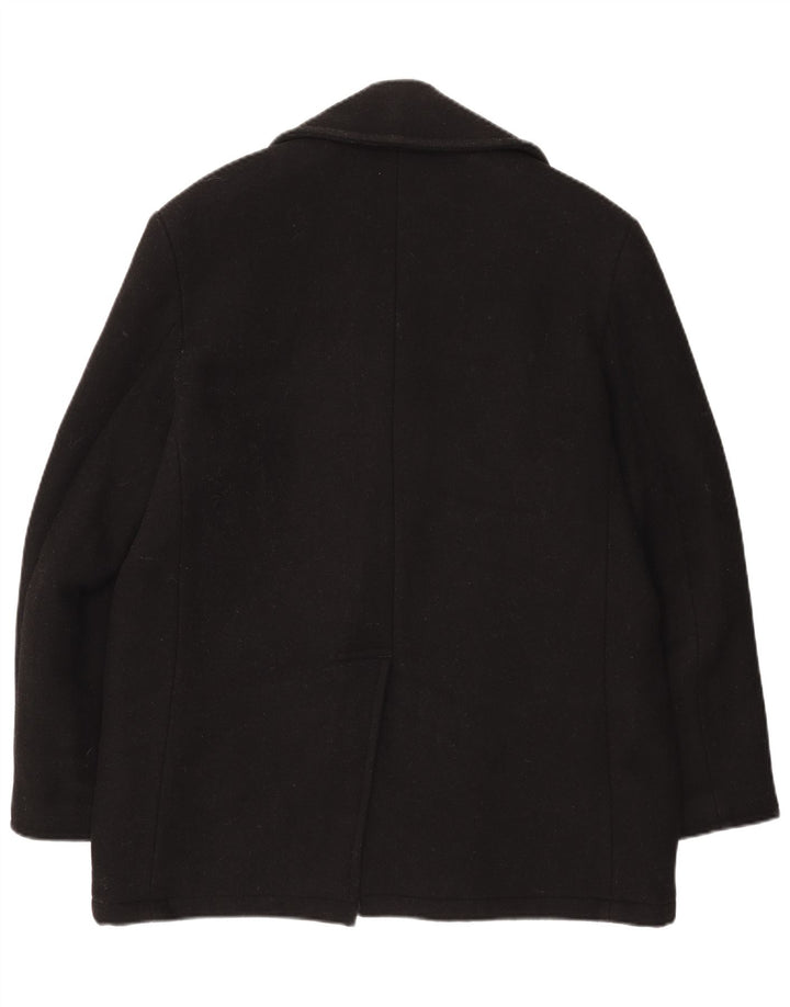 Palton vintage pentru bărbați UK 38, lână neagră medie