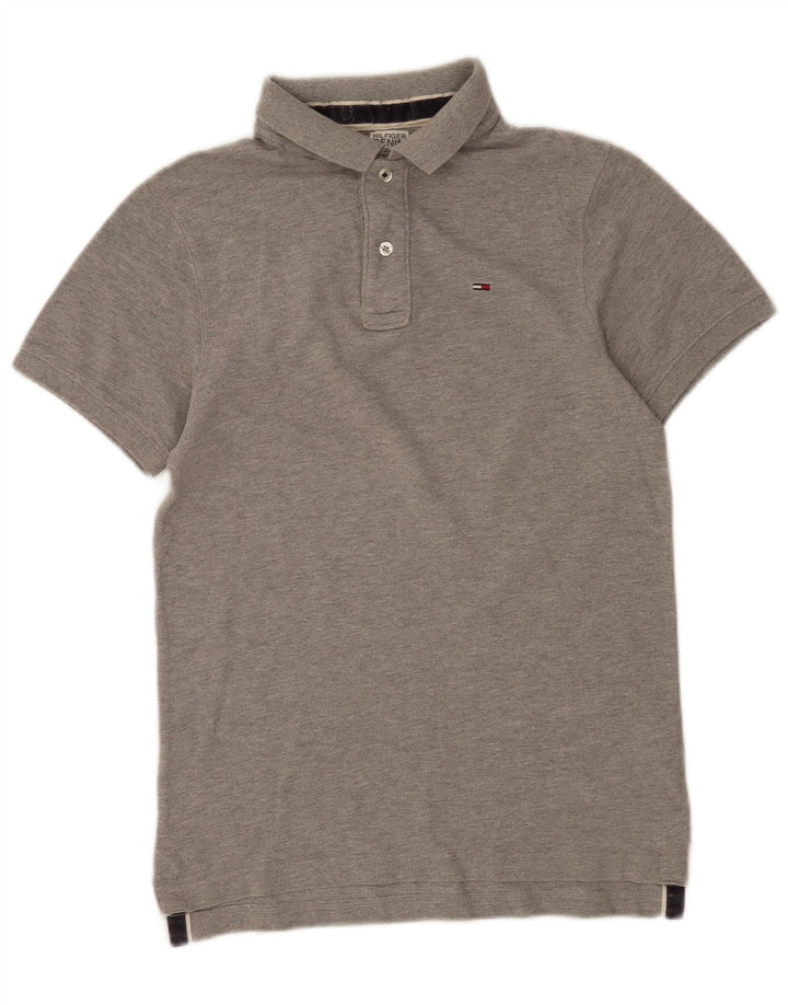 Tricou polo Tommy Hilfiger pentru bărbați, bumbac gri mic