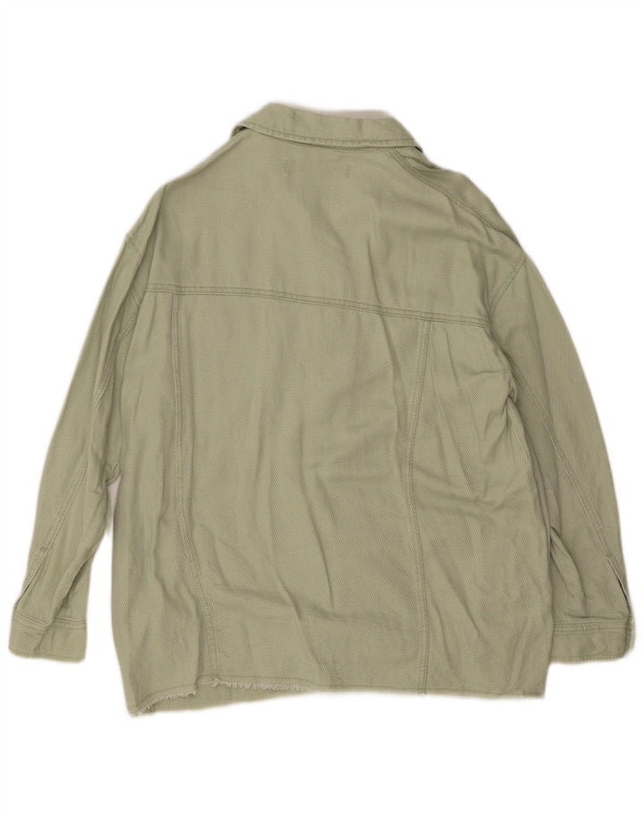 Bomber supradimensionat pentru femei Zara UK 10, bumbac verde mic