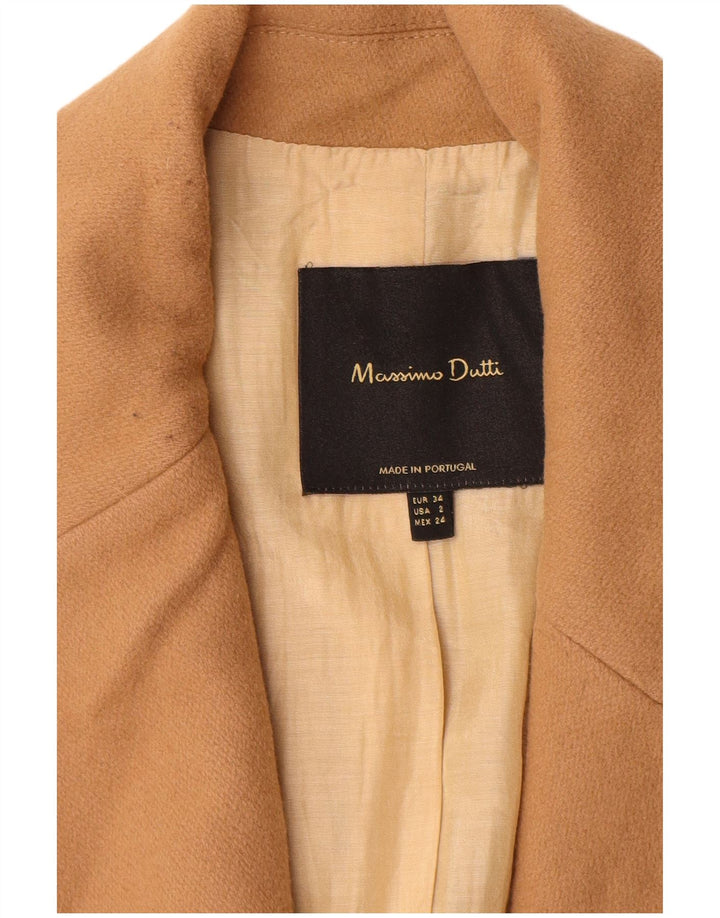 Palton Massimo Dutti Femei EU 34 2XS Lână Bej