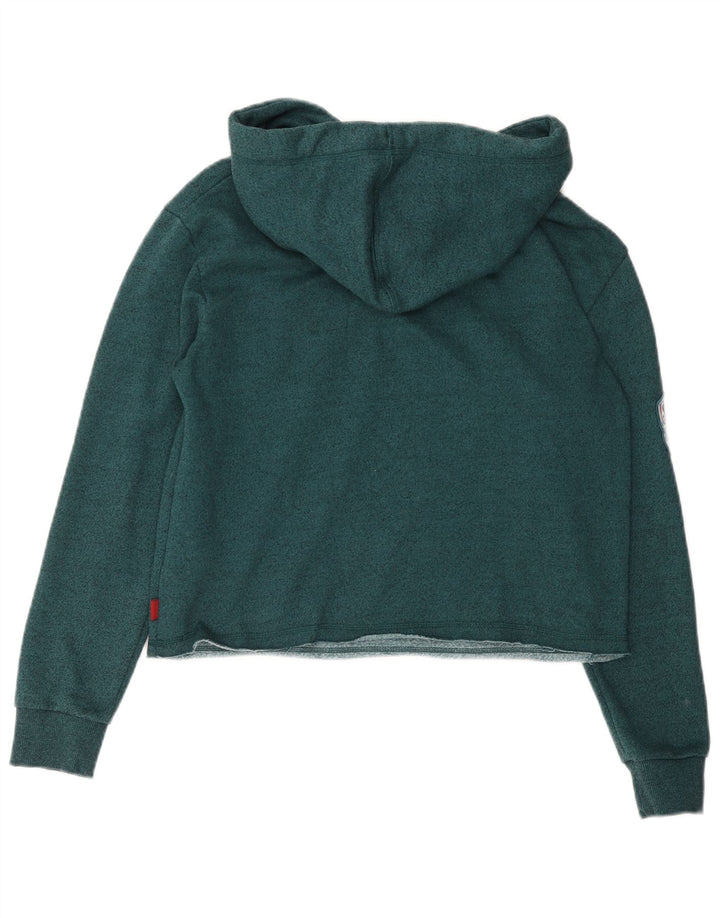 SUPERDRY Pulover supradimensionat cu glugă cu grafică pentru femei UK 10 Small Green