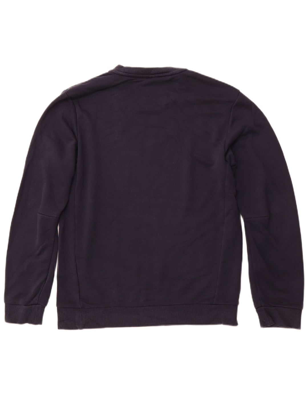 ADIDAS Mens Graphic Sweatshirt Jumper Small Navy Blue Cotton