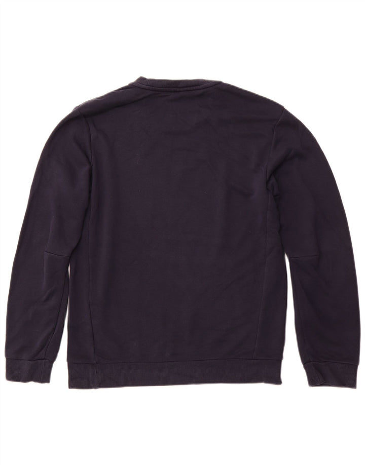 ADIDAS Mens Graphic Sweatshirt Jumper Small Navy Blue Cotton