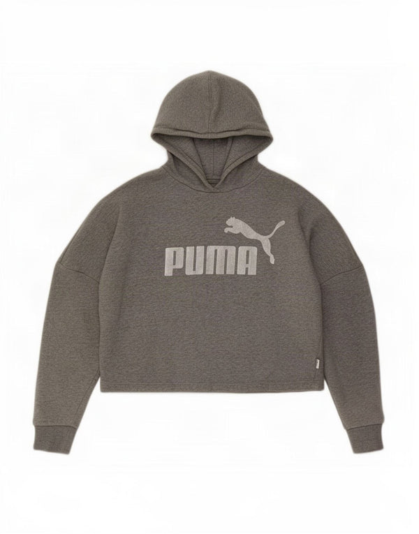 Pulover Puma Fete Oversized Graphic Crop Hoodie 13-14 ani Bumbac gri