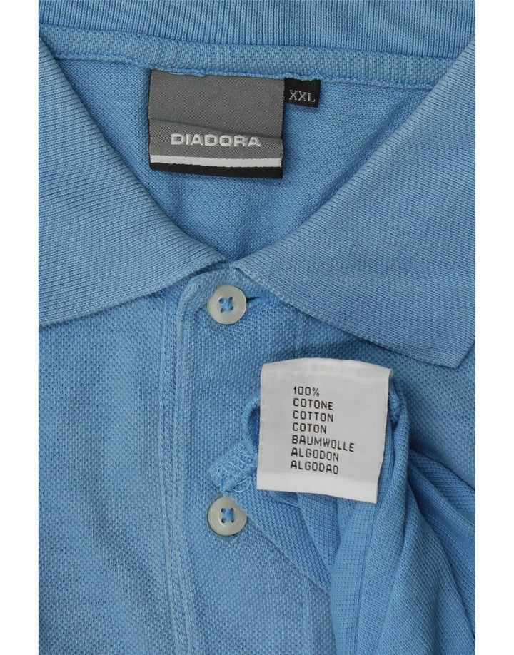 Tricou polo pentru bărbați Diadora 2XL, bumbac albastru