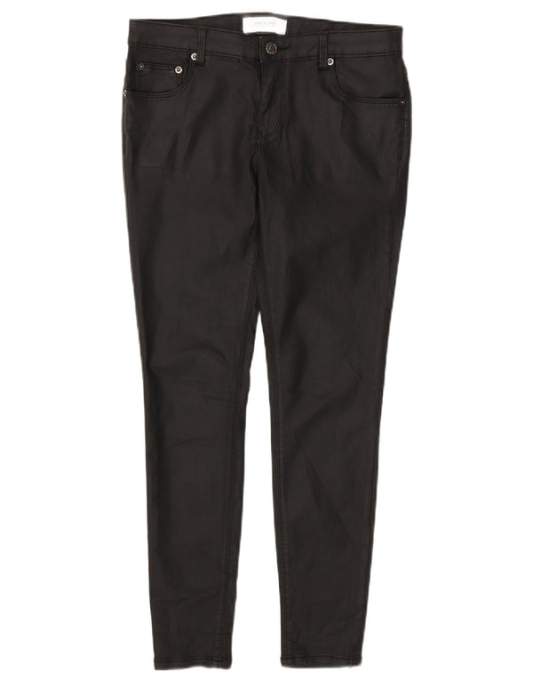 Pantaloni casual skinny ceară pentru femei Zara EU 36 XS W26 L26 bumbac negru