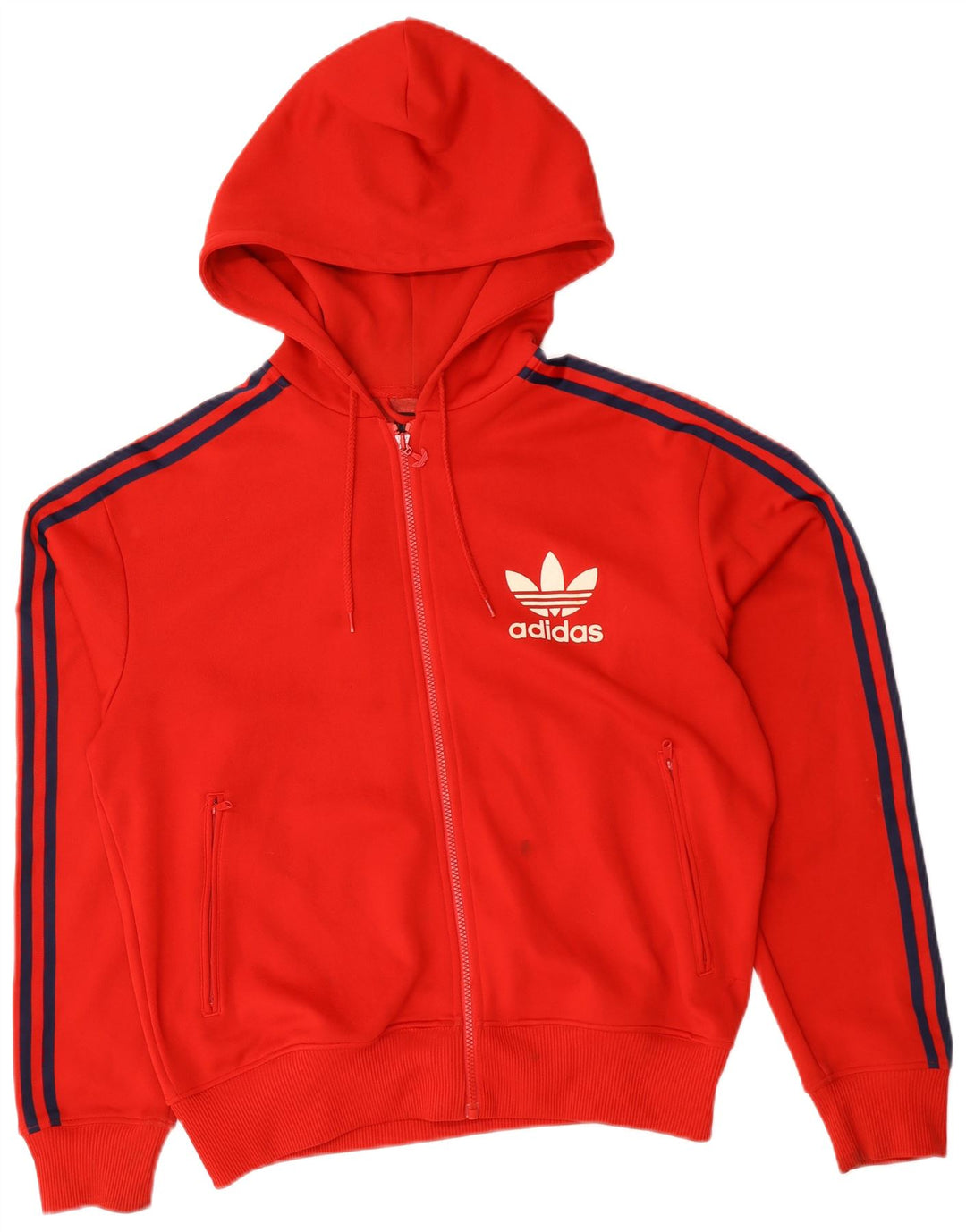 Pulover Adidas pentru bărbați, cu fermoar, poliester roșu mare