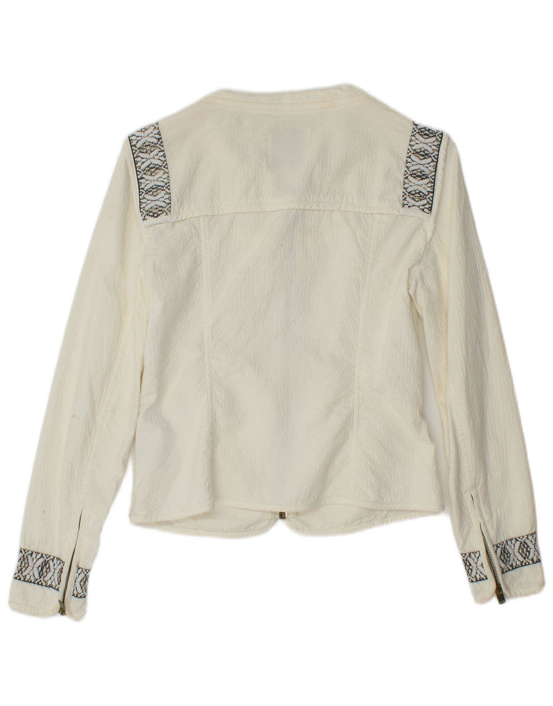 Jachetă bomber supradimensionată pentru femei ZARA UK 10 Small Off White Geometric