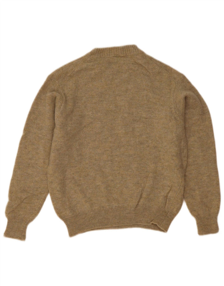 Pulover Benetton pentru femei cu decolteu triplu UK 14 Medium Khaki Lână