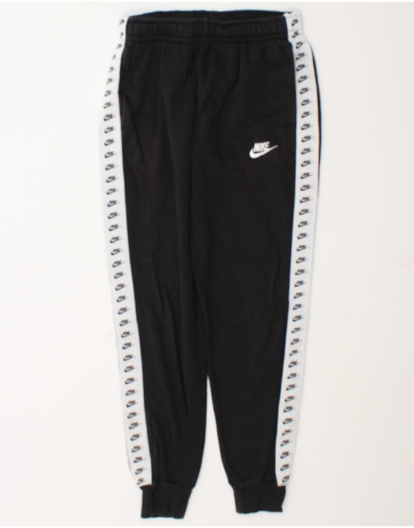 Nike Mens Graphic Tracksuit Trousers Joggers Small Black Colourblock Cotton