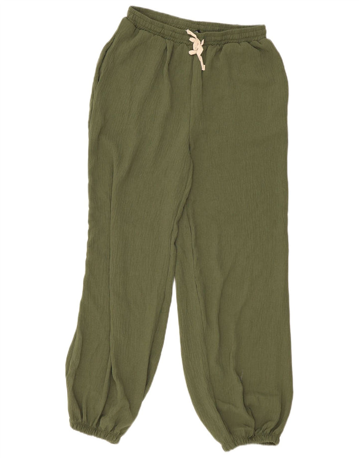Pantaloni de jogging pentru femei Zara Pantaloni casual Mici Kaki Poliester
