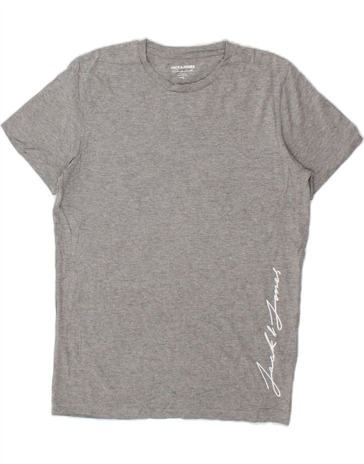 JACK & JONES Mens Graphic T-Shirt Top Large Grey Cotton Vintage Jack & Jones and Second-Hand Jack & Jones from Messina Hembry 