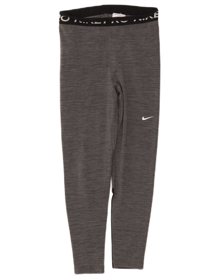 Leggings cu grafică Nike Dri Fit pentru femei UK 10, poliester cu pături gri mici
