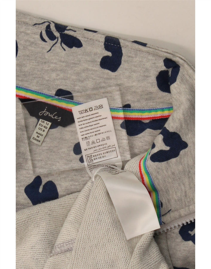 JOULES Womens Abstract Pattern Sweatshirt Jumper UK 12 Medium Grey Vintage Joules and Second-Hand Joules from Messina Hembry 