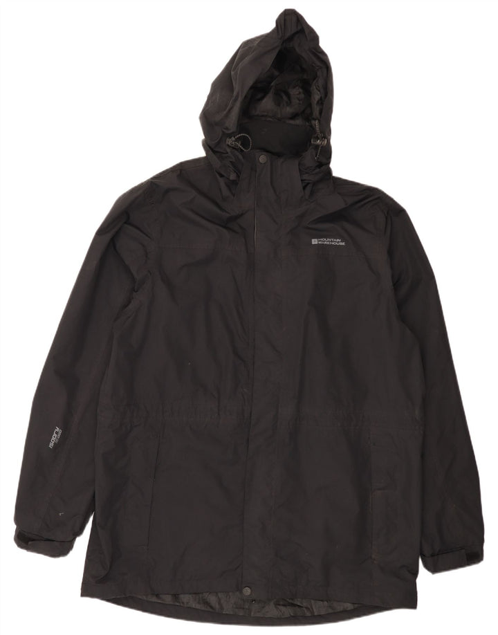 Pelenă de ploaie cu glugă pentru bărbați Mountain Warehouse UK 40, mare, negru, nailon