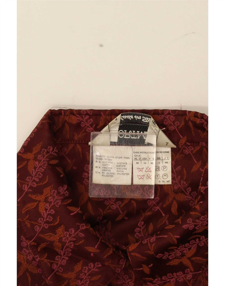 Jachetă cu mânecă scurtă Sportmax pentru femei UK 12 Maro mediu Floral