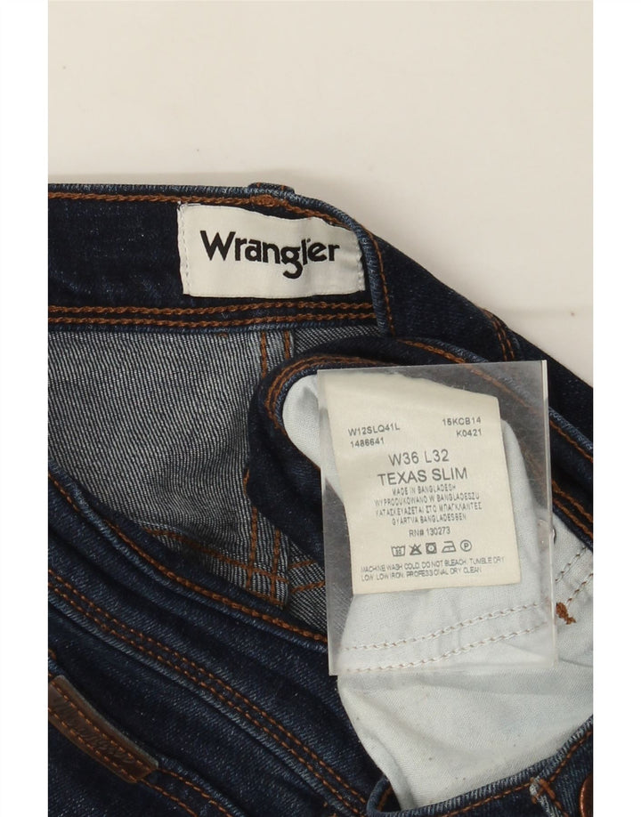 Blugi slim Texas Wrangler pentru bărbați W36 L29 bumbac bleumarin