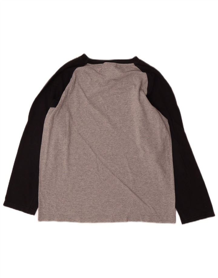 Top grafic Nike pentru băieți cu mânecă lungă, 10-11 ani, gri mediu, bloc de culoare