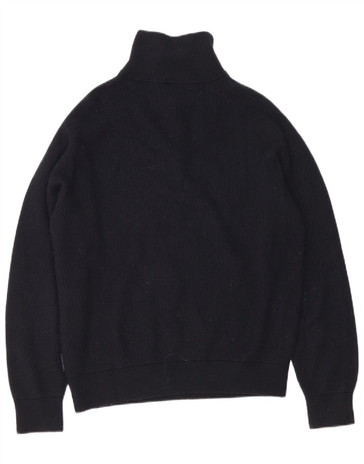 Pulover Armani Exchange pentru bărbați, cu fermoar, cu gât, bumbac mare, negru