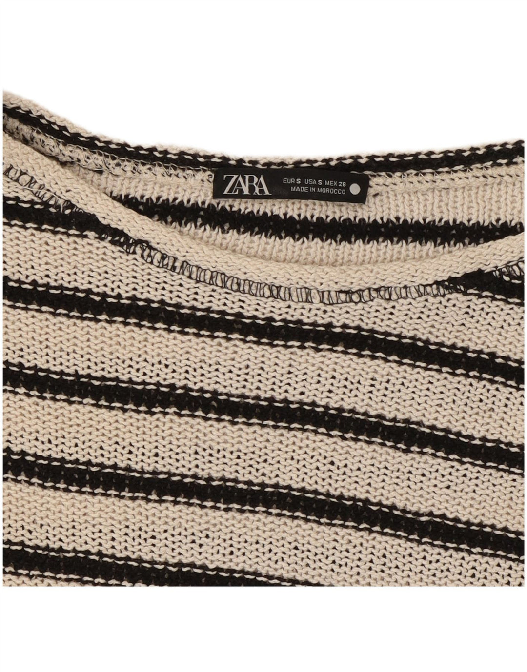 Top crop supradimensionat pentru femei Zara UK 10 mic cu dungi albe