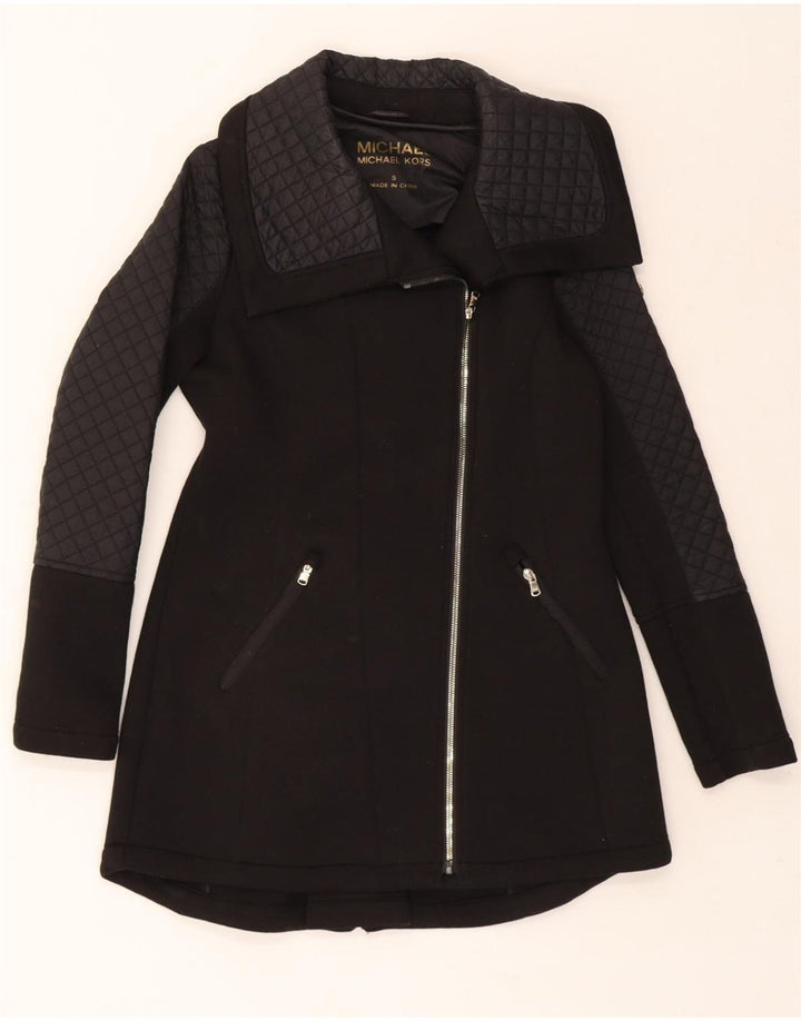 MICHAEL KORS Womens Overcoat UK 10 Small Black Cotton Vintage Michael Kors and Second-Hand Michael Kors from Messina Hembry 