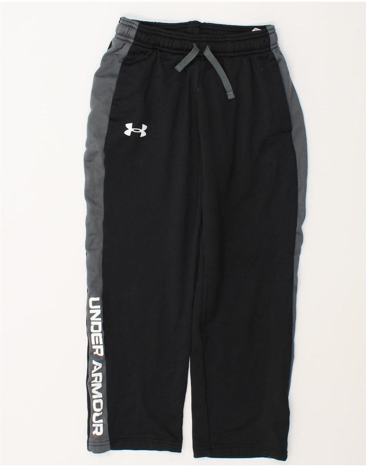 Pantaloni de trening Under Armour pentru băieți 7-8 ani, negru, color block